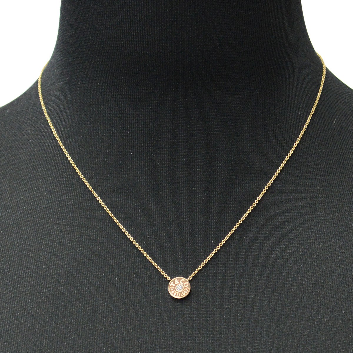 ティファニー Tiffany&CO 33286007 1837 サークル ペンダント ダイアモンド 16in 18KRG ネックレス