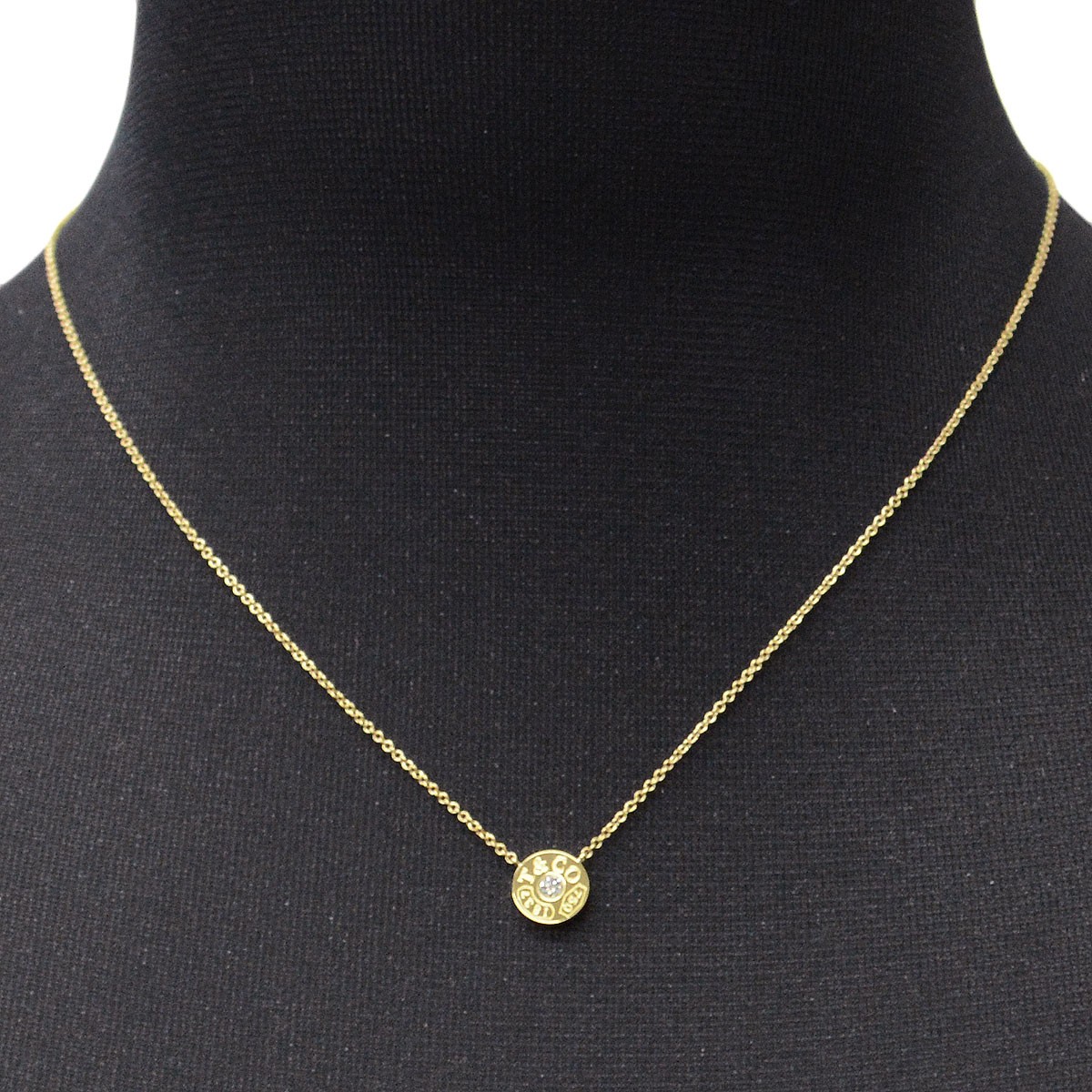 ティファニー Tiffany&CO 33285981 1837 サークル ペンダント ダイアモンド 16in 18KYG ネックレス