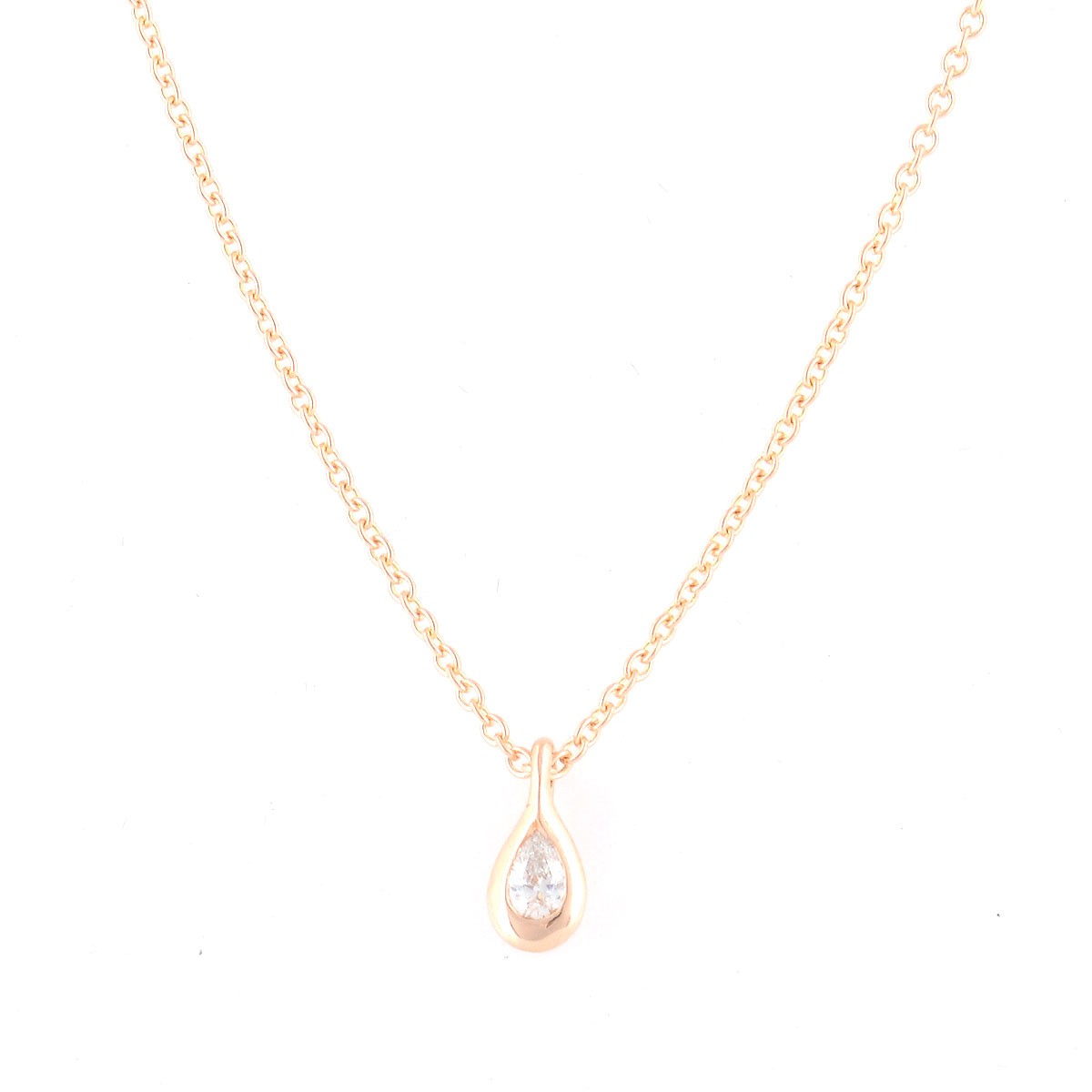 ティファニー Tiffany&CO 33400055 エルサ・ペレッティ ダイヤモンド バイ ザ ヤード ペンダント ペアシェイプ 0.07ct 16in 18KRG ネックレス
