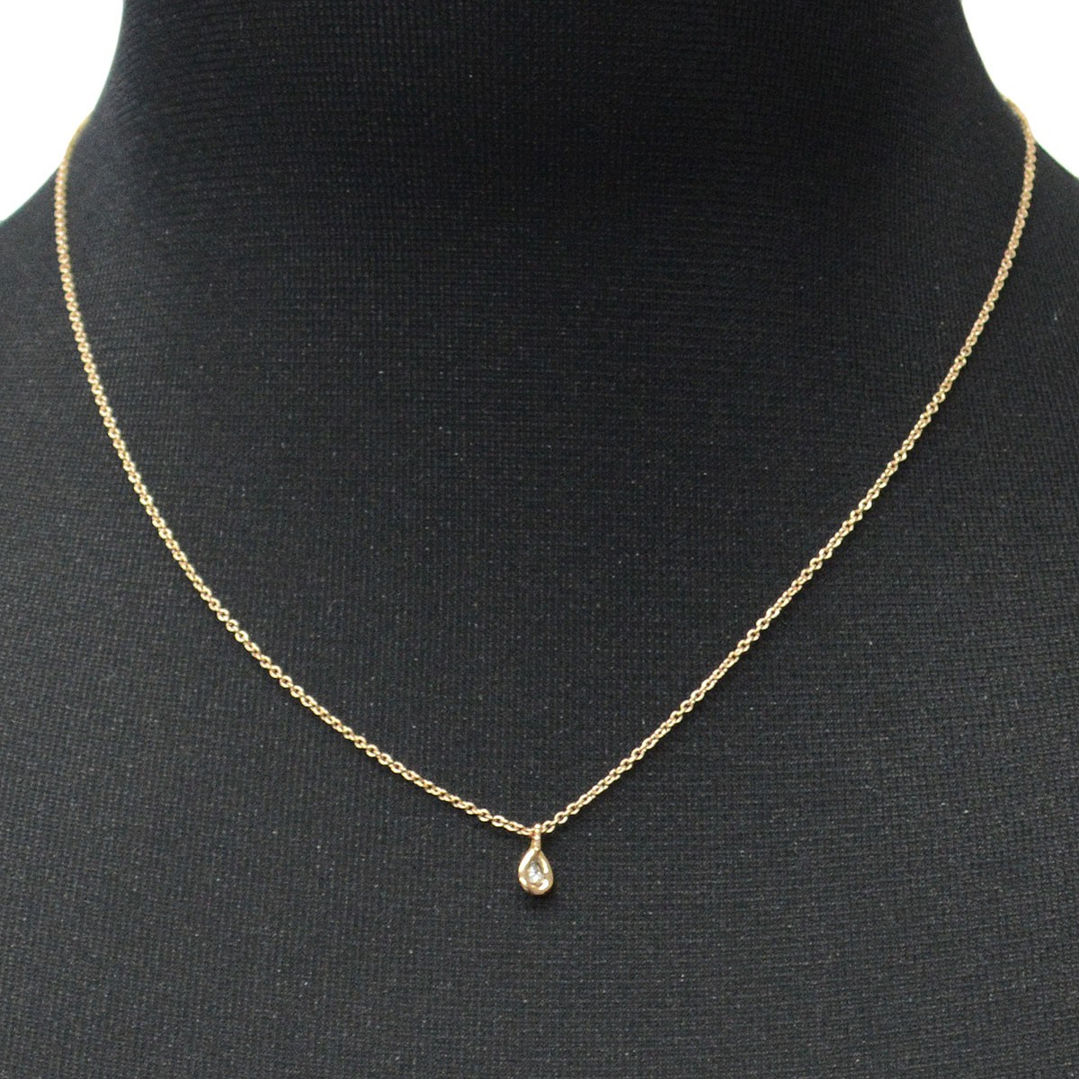 ティファニー Tiffany&CO 33400055 エルサ・ペレッティ ダイヤモンド バイ ザ ヤード ペンダント ペアシェイプ 0.07ct 16in 18KRG ネックレス