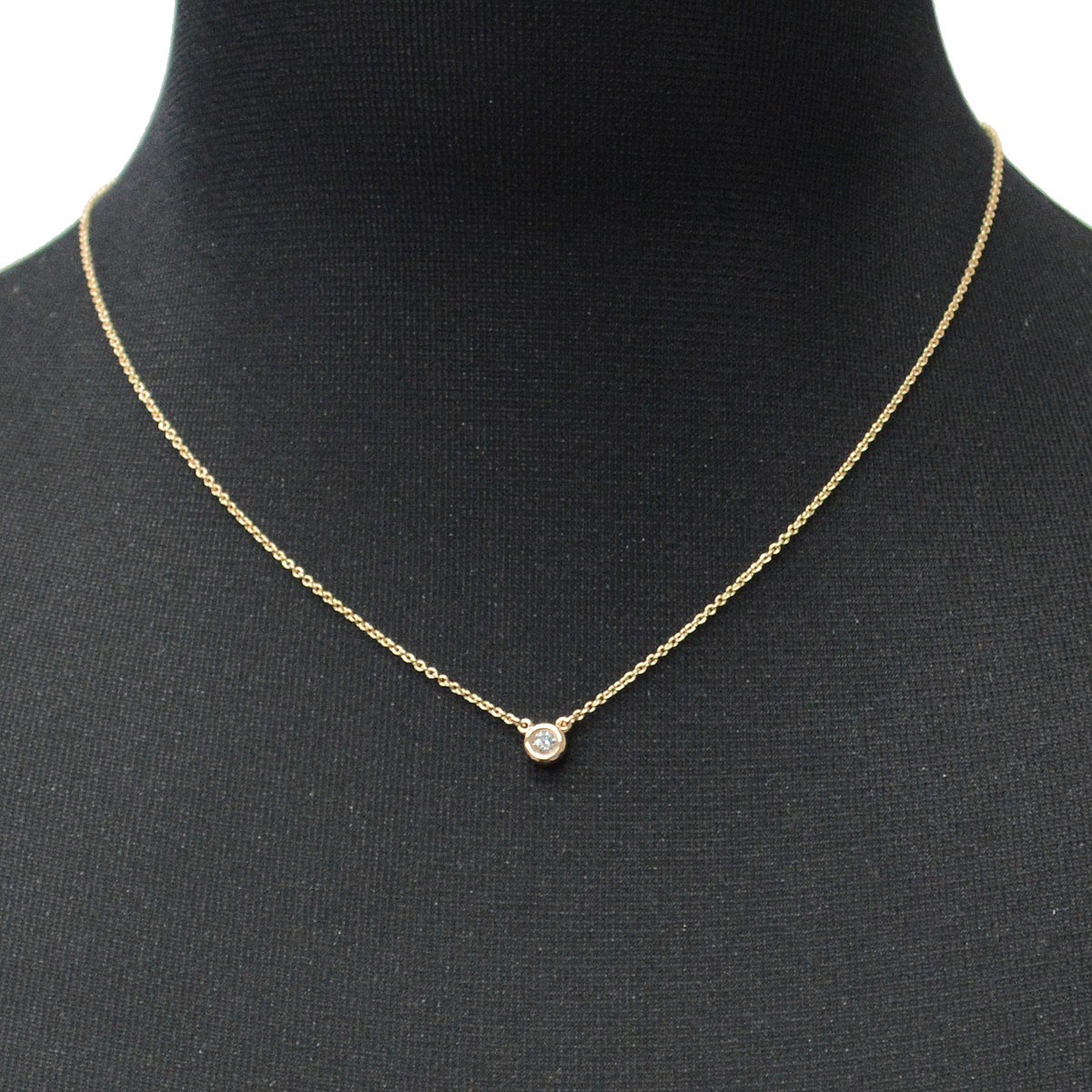 ティファニー Tiffany&CO 31895928 エルサ・ペレッティ ダイヤモンド バイ ザ ヤード ペンダント 0.10ct 16in 18KRG ネックレス
