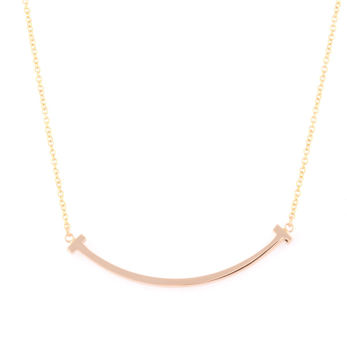 ティファニー Tiffany&CO 35189432 Tiffany Ｔ スマイル ペンダント ミニ 18KRG ネックレス