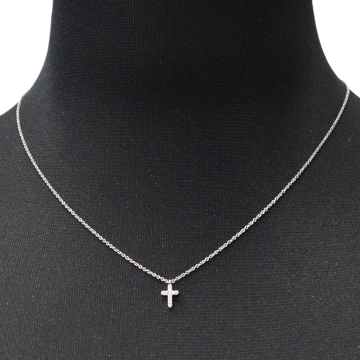 ティファニー Tiffany&CO 33474539 Tiffany Metro メトロ クロス ペンダント ミニ ダイアモンド 16in 18KWG ネックレス