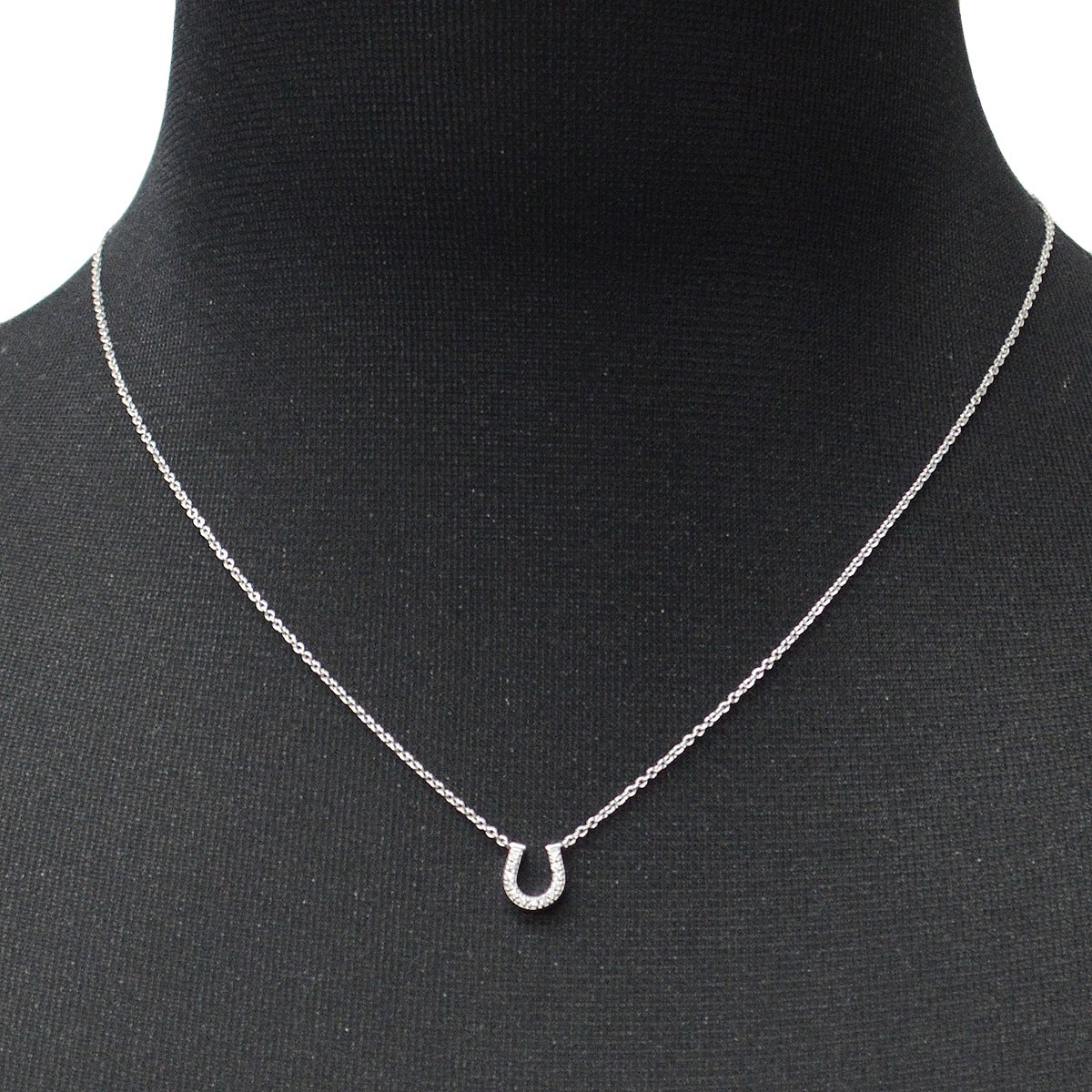 ティファニー Tiffany&CO 33474598 Tiffany Metro メトロ ホースシュー 馬蹄型 ペンダント ミニ ダイアモンド 16in 18KWG ネックレス