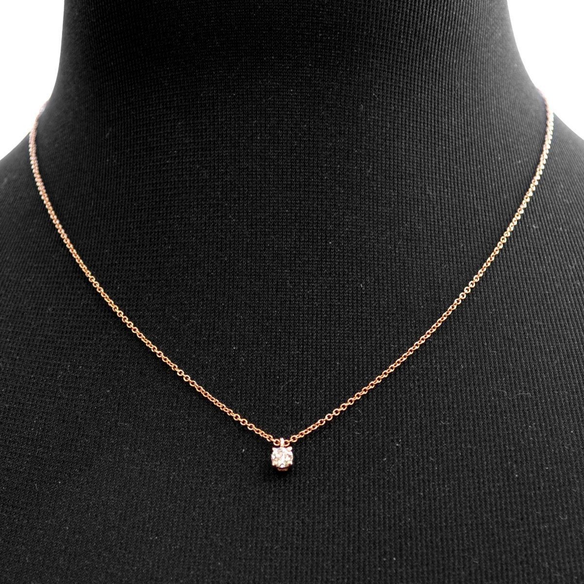 ティファニー TIFFANY&CO 30223942 ソリティア ダイヤモンド ペンダント 0.17ct 16in 18KRG ネックレス