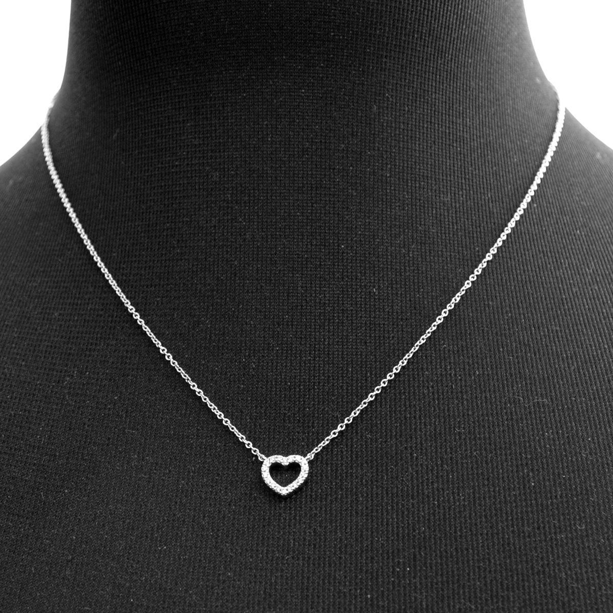 ティファニー TIFFANY&CO 33474563 メトロ ハート ダイアモンド ペンダント ミニ 0.04ct 16in 18KWG ネックレス