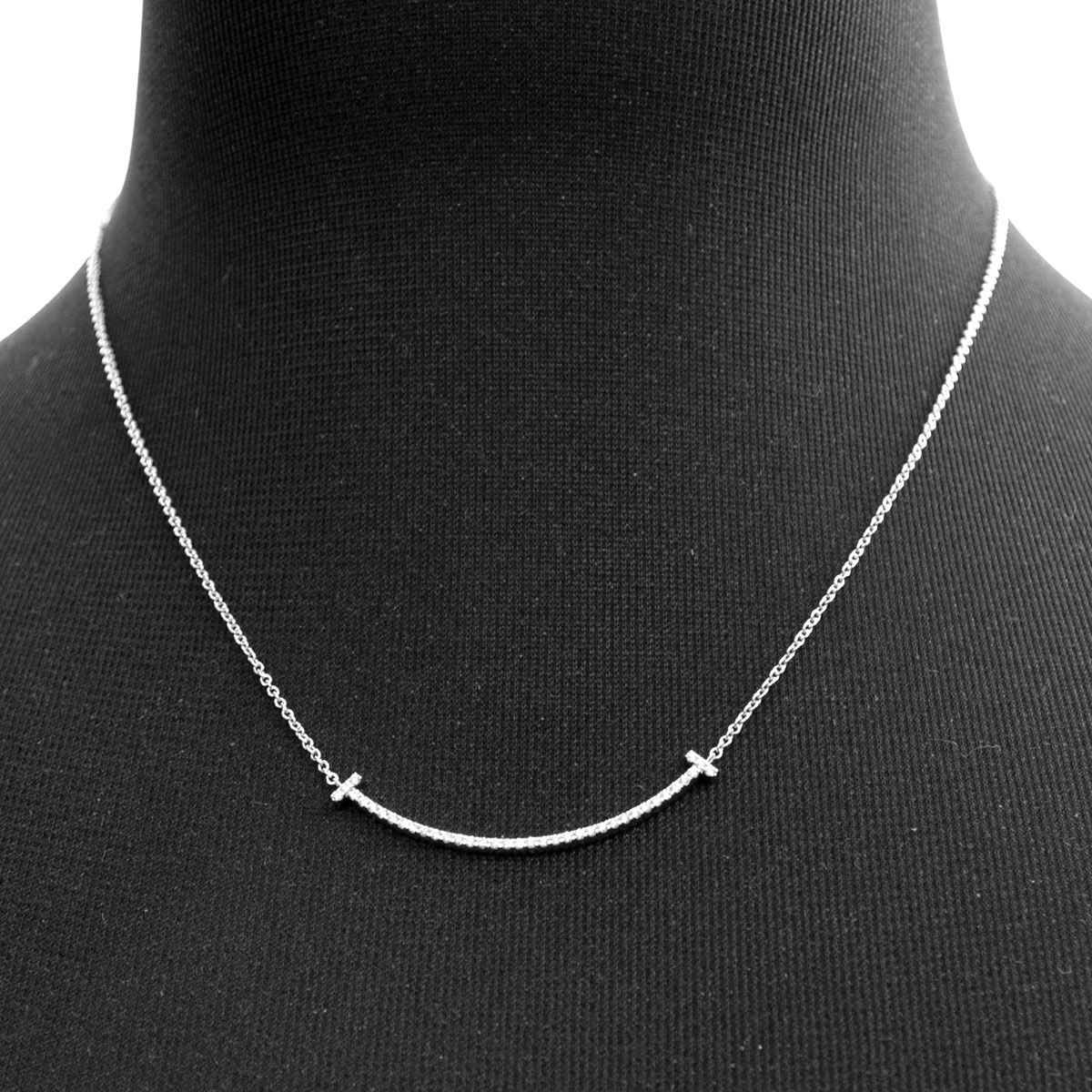 ティファニー TIFFANY&CO 34684448 Ｔｉｆｆａｎｙ Ｔ スマイル ダイアモンド ペンダント ミニ 0.01ct 18KWG ネックレス