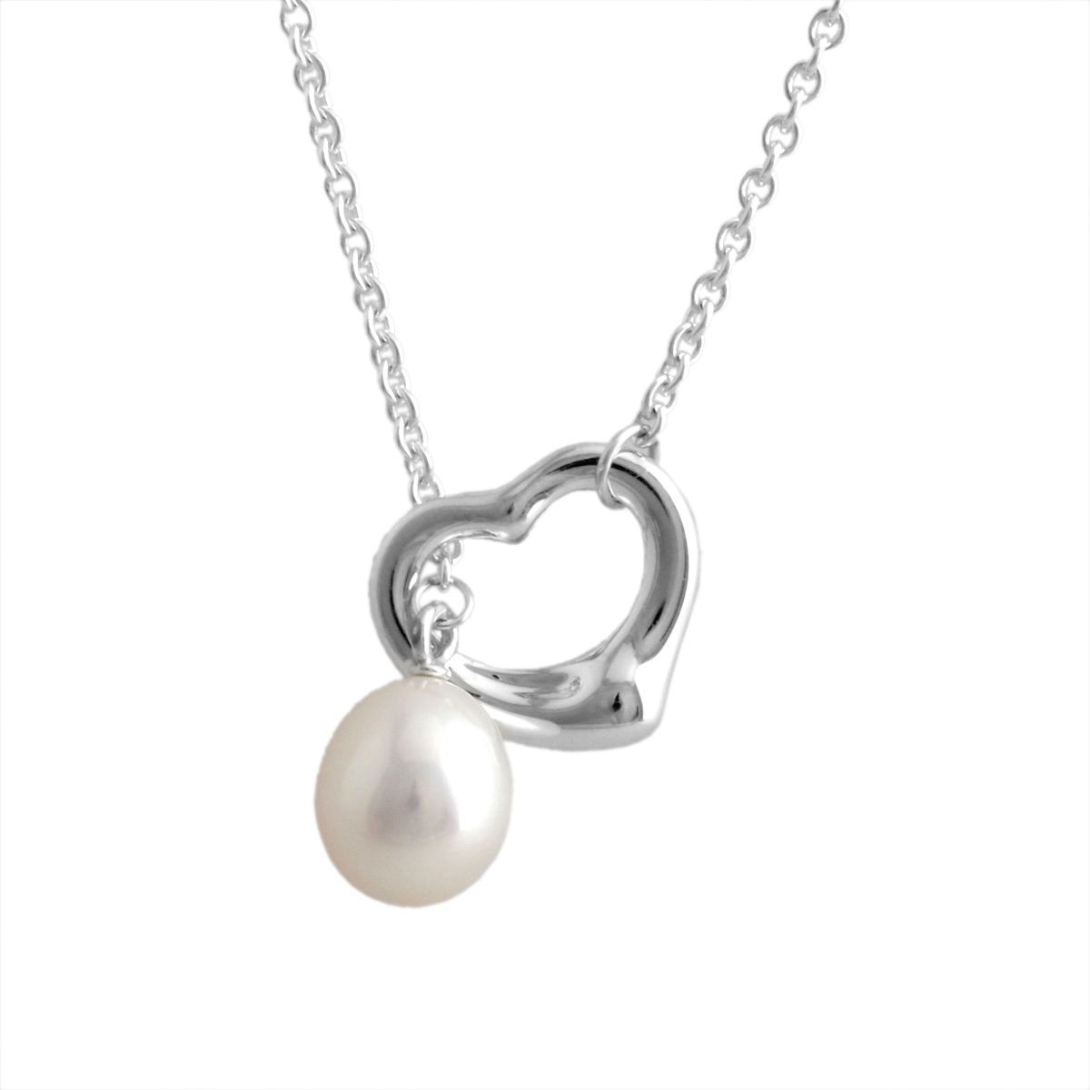ティファニー TIFFANY&CO 26303761 エルサ・ペレッティ オープン ハート ラリアット フレッシュウォーターパール SS ネックレス ペンダント