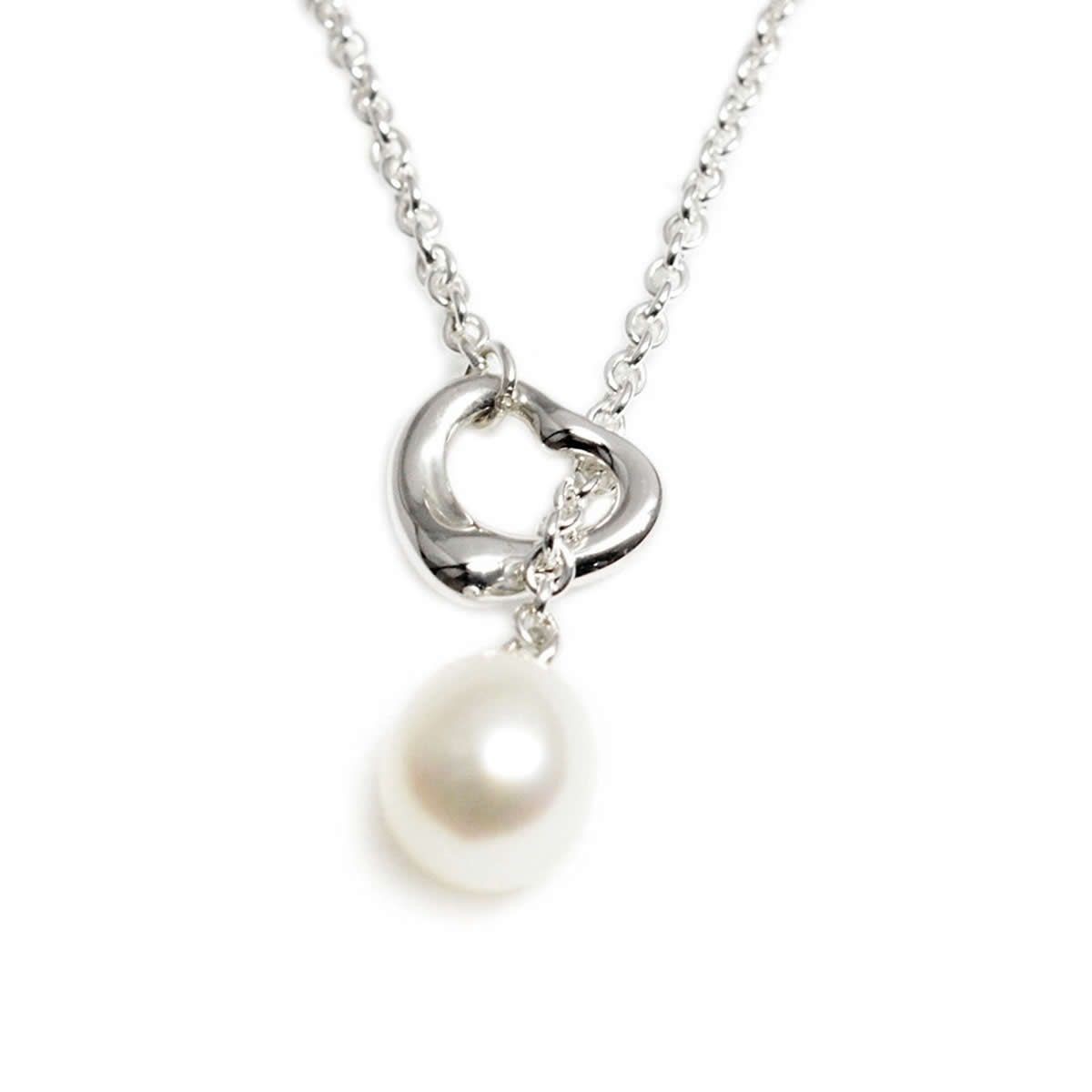 ティファニー TIFFANY&CO 21088927 エルサ・ペレッティ オープン ハート フレッシュウォーターパール ラリアット ペンダント ネックレス SS 48cm