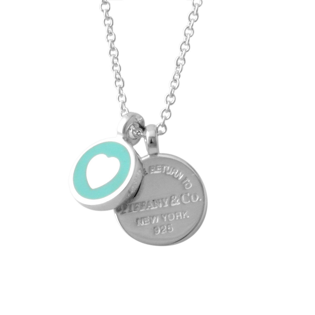 ティファニー TIFFANY&CO 36517204 RTT  リターン トゥ ティファニー ダブル ラウンド ペンダント ミニ SS/エナメルフィニッシュ 41cm～46cm ネックレス