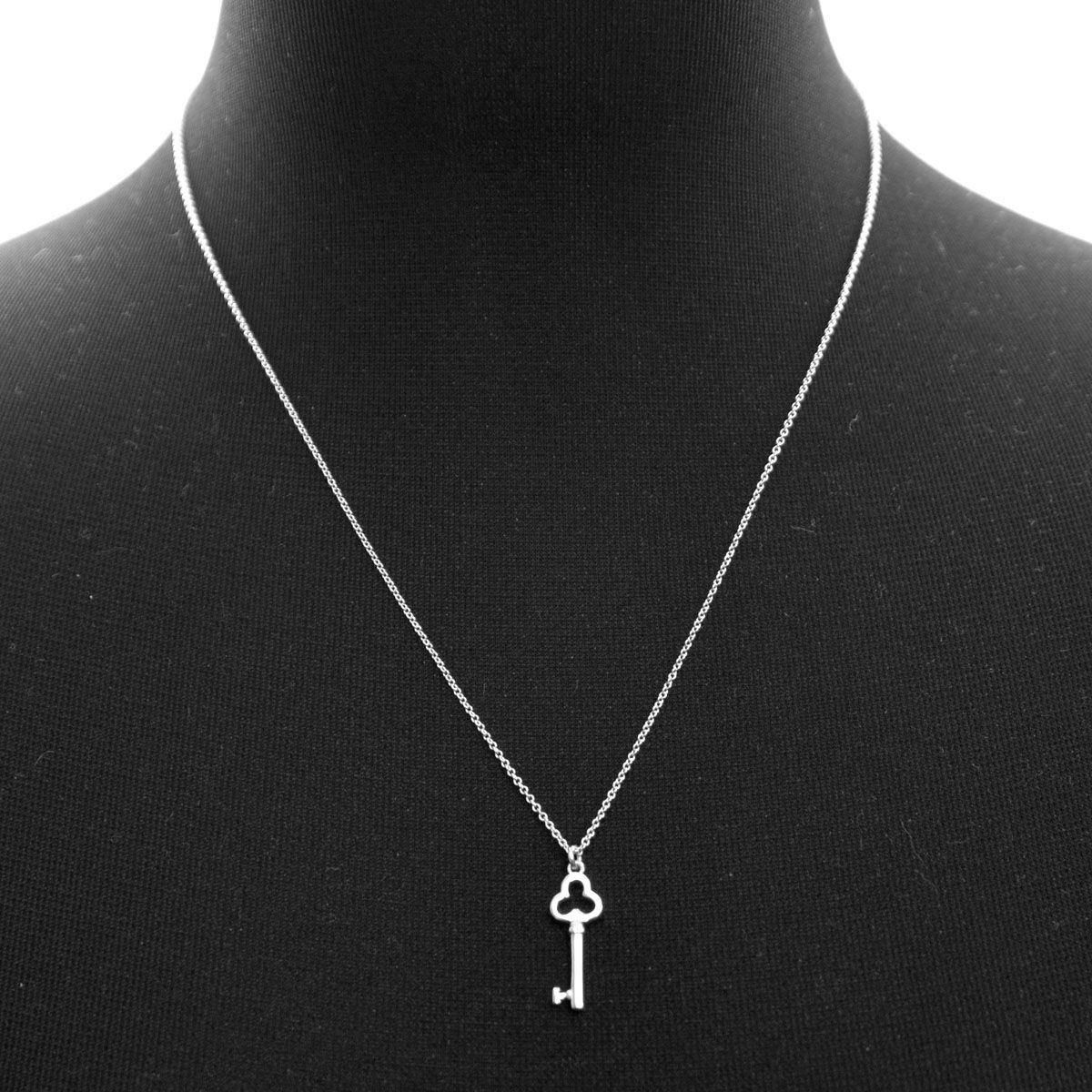 ティファニー TIFFANY&CO 37447587 ティファニー キー トレフォイル キー チャーム ペンダント　ミニ  SS 41～46cm ネックレス