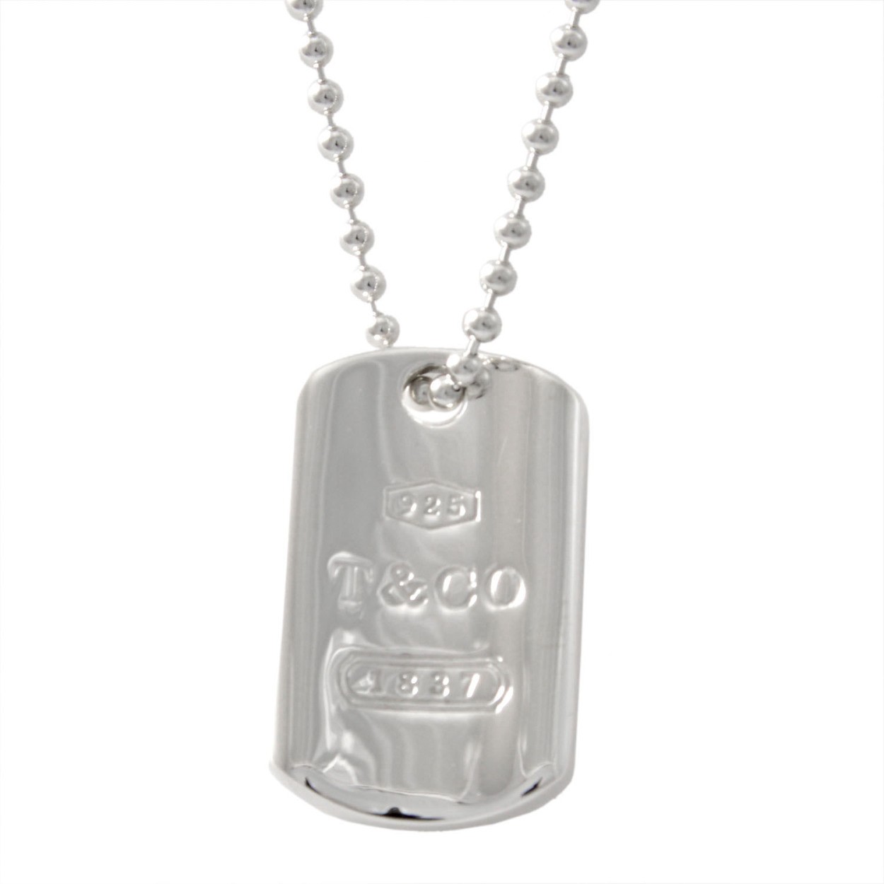 ティファニー TIFFANY&CO 21275549 1837 ドッグタグ ビーズ チェーン ペンダント (SS) ネックレス 61cm