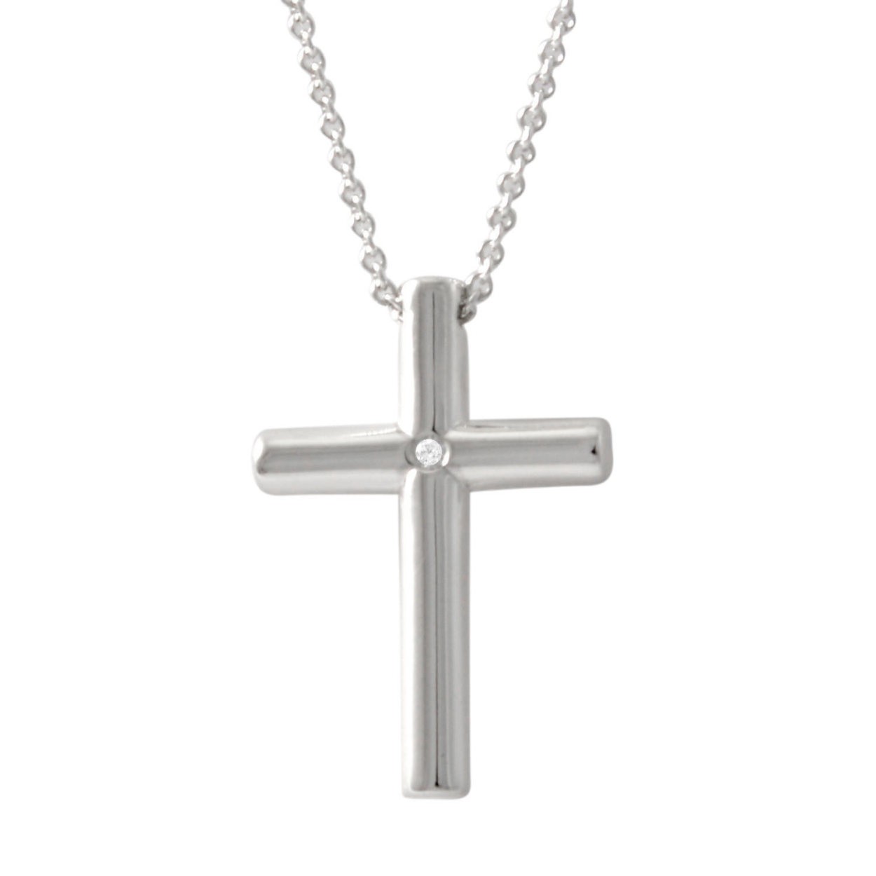 ティファニー TIFFANY&CO 24088421 クロス ダイアモンド ラージ ペンダント (SS/ダイアモンド) ネックレス 46cm
