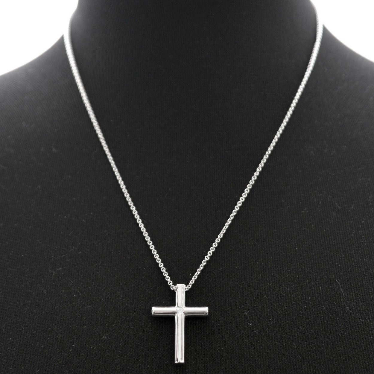 ティファニー TIFFANY&CO 24088421 クロス ダイアモンド ラージ ペンダント (SS/ダイアモンド) ネックレス 46cm