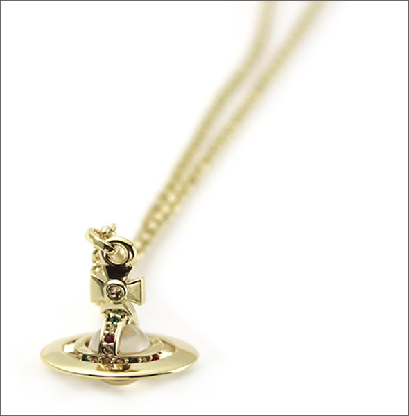 ヴィヴィアン ウェストウッド  タイニー オーブ ペンダント・ゴールド/マルチ 1466-14-01