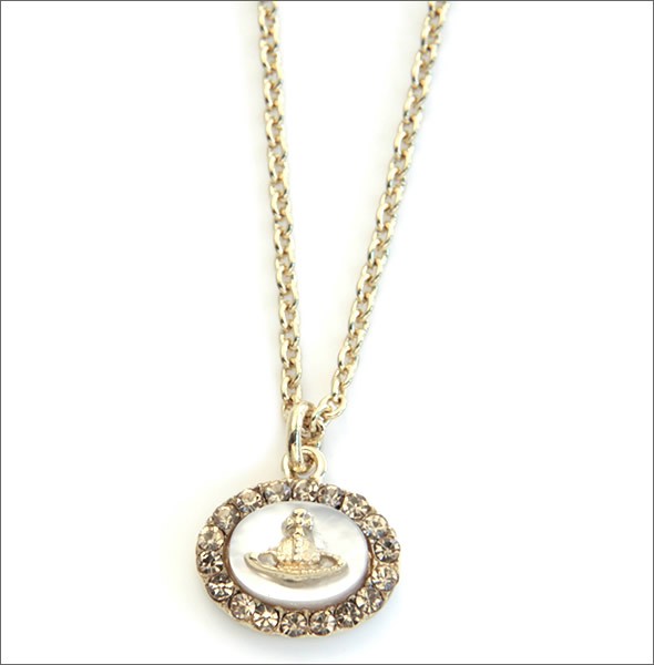 ヴィヴィアン ウェストウッド  ジゼル ゴールド・パヴェ×ストーン ペンダント・ネックレス  BP667/2