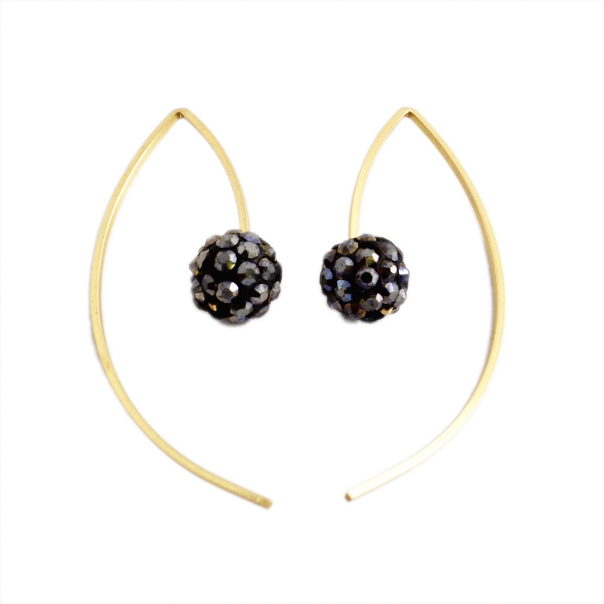 バイボー By Boe E14mini-GF-PEWT Pewter Crystal Bead ミニ ワイヤーアーク クリスタル ワイヤー  ピアス