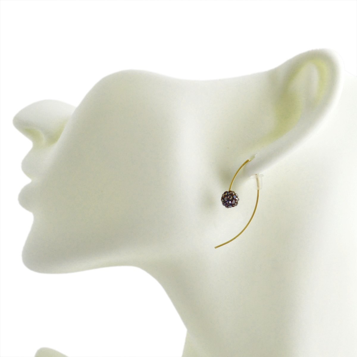 バイボー By Boe E14mini-GF-PEWT Pewter Crystal Bead ミニ ワイヤーアーク クリスタル ワイヤー  ピアス