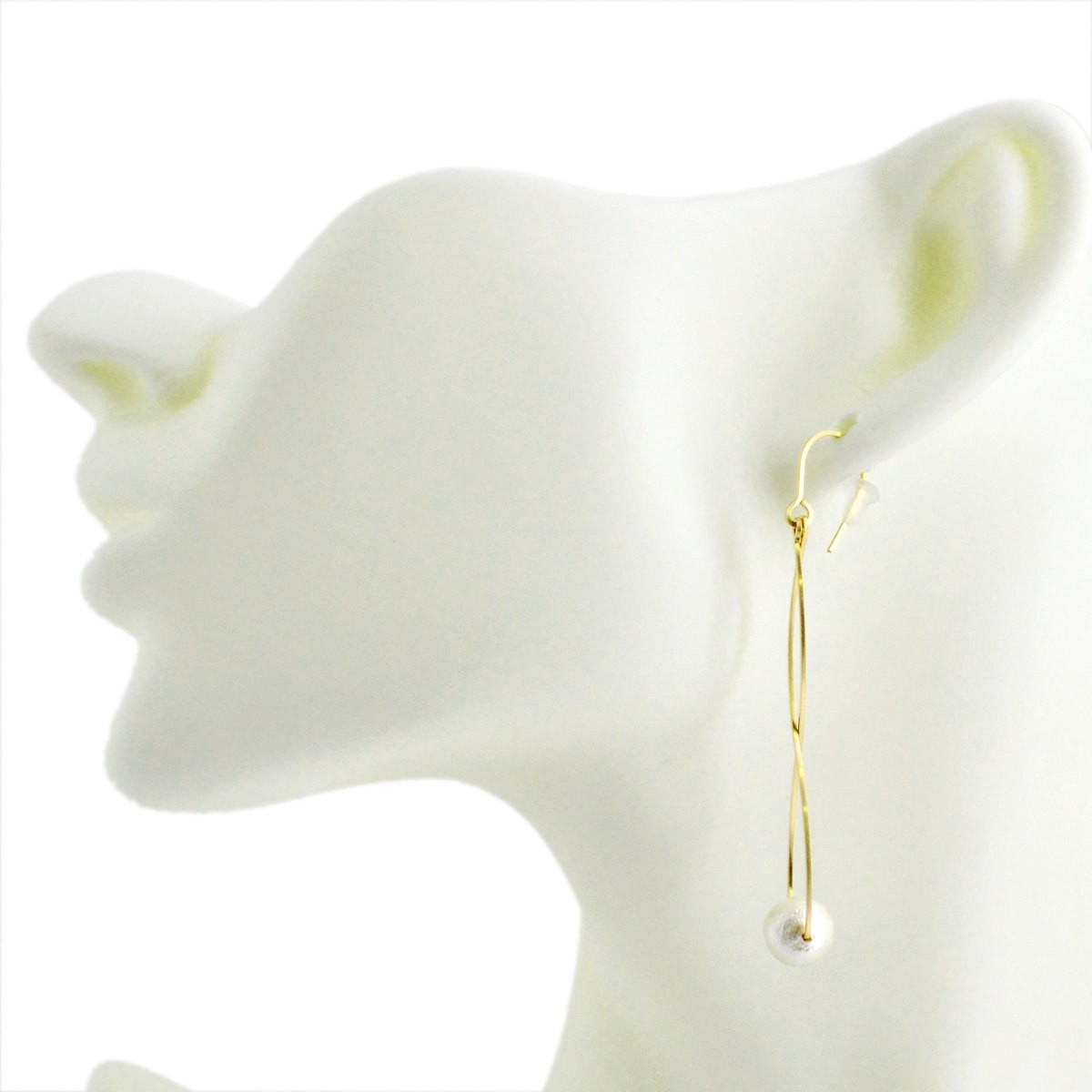 バイボー By Boe E440-GF-WP White Cotton pearl コットンパール ツイストワイヤー ピアス