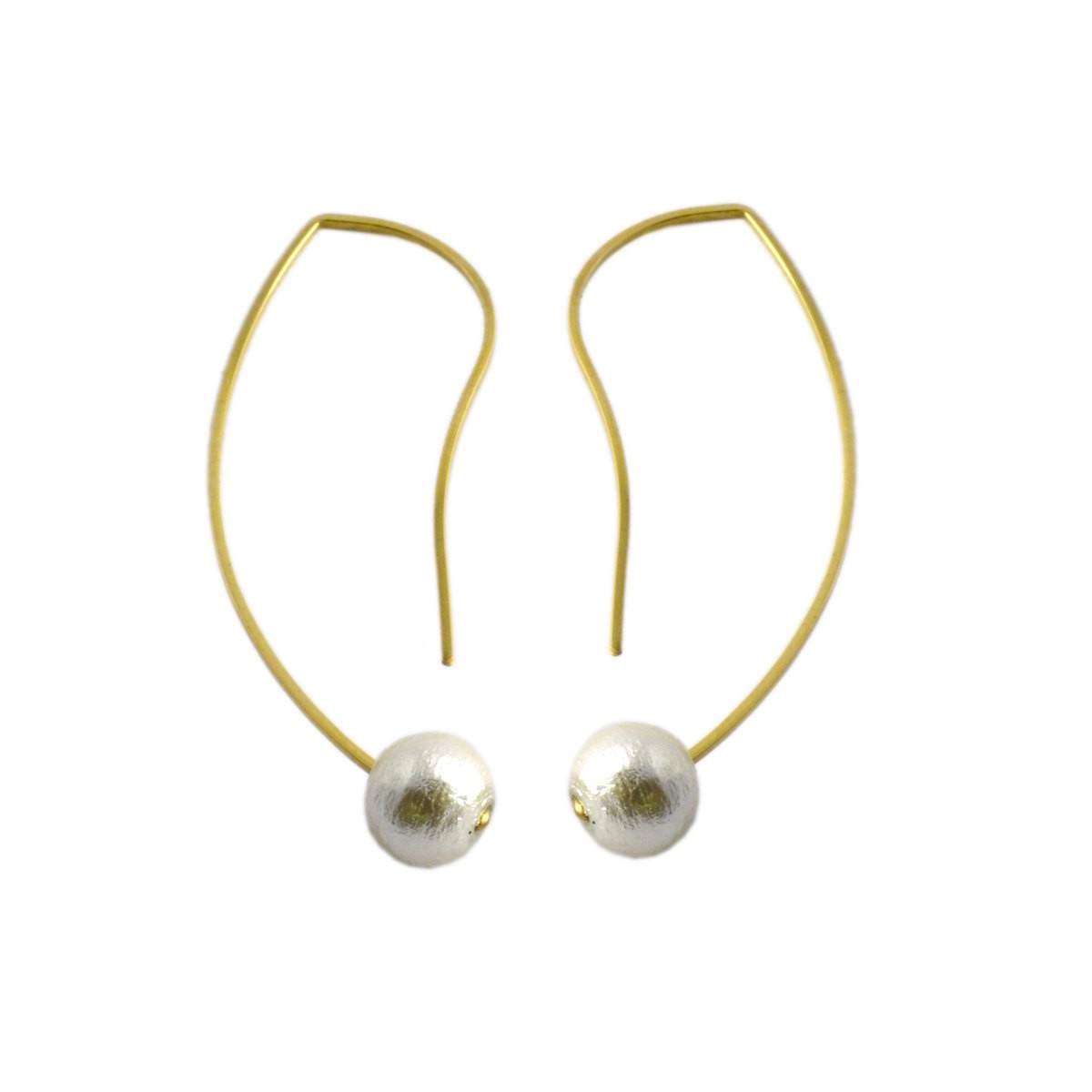 バイボー By Boe E496-GF-MWP White Cotton pearl コットンパール ワイヤー ミニ ピアス