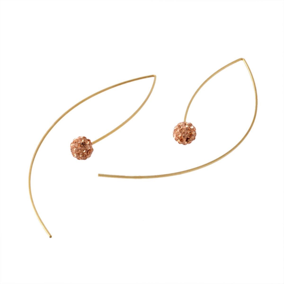 バイボー By Boe E14-GF-PEACH Peach Crystal Bead ワイヤーアーク クリスタル ワイヤー ピアス