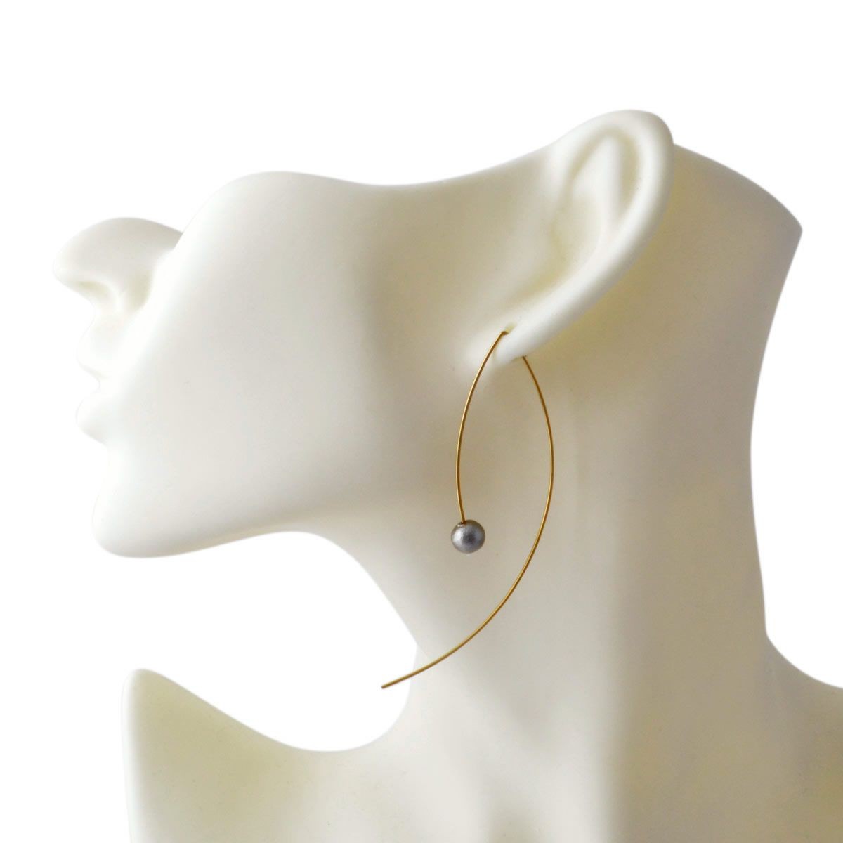 バイボー By Boe E14Silverpearl-GF ワイヤー アーク コットン シルバーパール ワイヤー ピアス