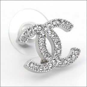 シャネル A42175 ARGENT/CRISTAL  COCO ココマーク CCロゴ クリスタル スタッド ピアス