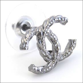 シャネル A85894 RUTHENIUM  COCO ココマーク CCロゴ スタッド ピアス