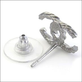 シャネル A85894 RUTHENIUM  COCO ココマーク CCロゴ スタッド ピアス