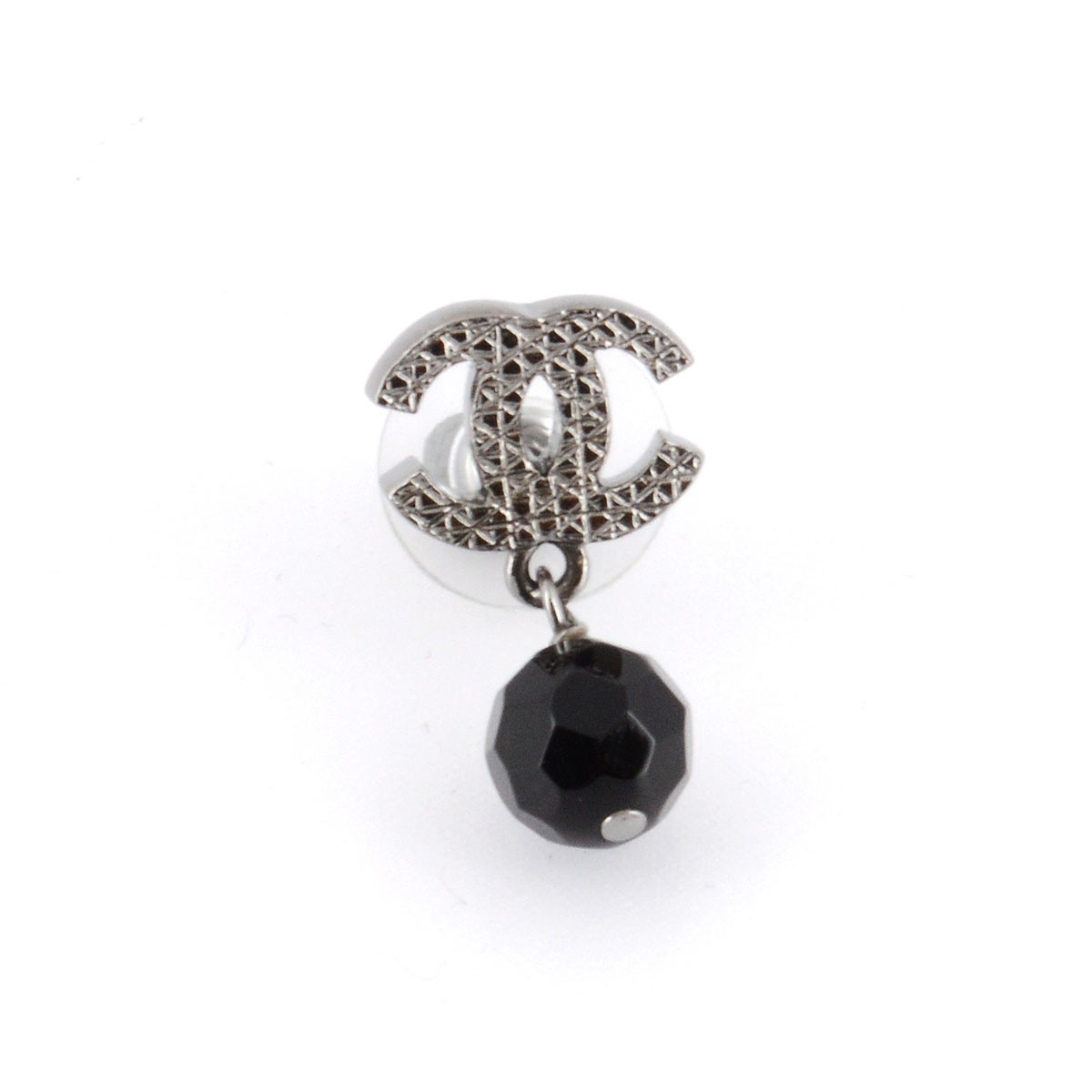 シャネル CHANEL A37277 NOIR COCO ココマーク CCロゴ×カッティング ブラックストーン ドロップ ピアス