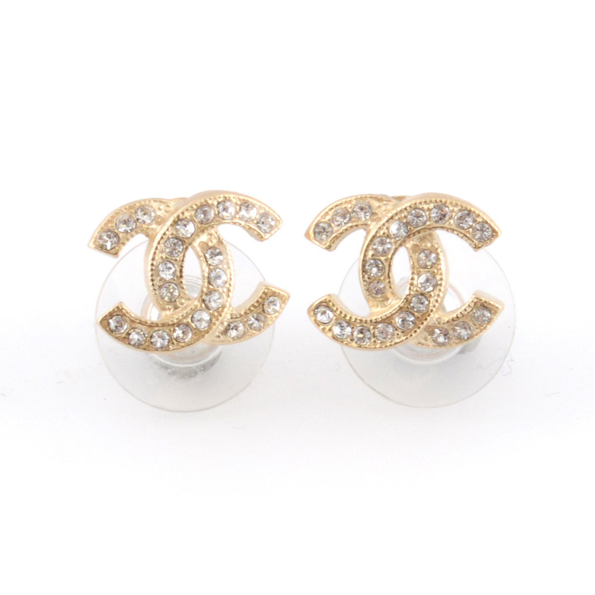 シャネル CHANEL A88582 DORE/CRISTAL COCO ココマーク CCロゴ×ラインストーン スタッド ピアス