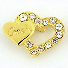 コーチ ≪取り寄せ商品≫ パヴェ ダブルハート ピアス  94936 GD/PK/E