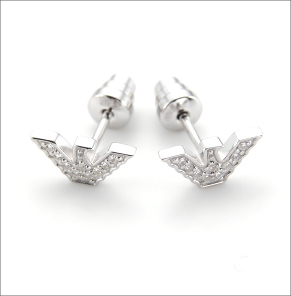 エンポリオアルマーニ　レディスアクセサリー  ピアス シルバー クリスタル EG3027040