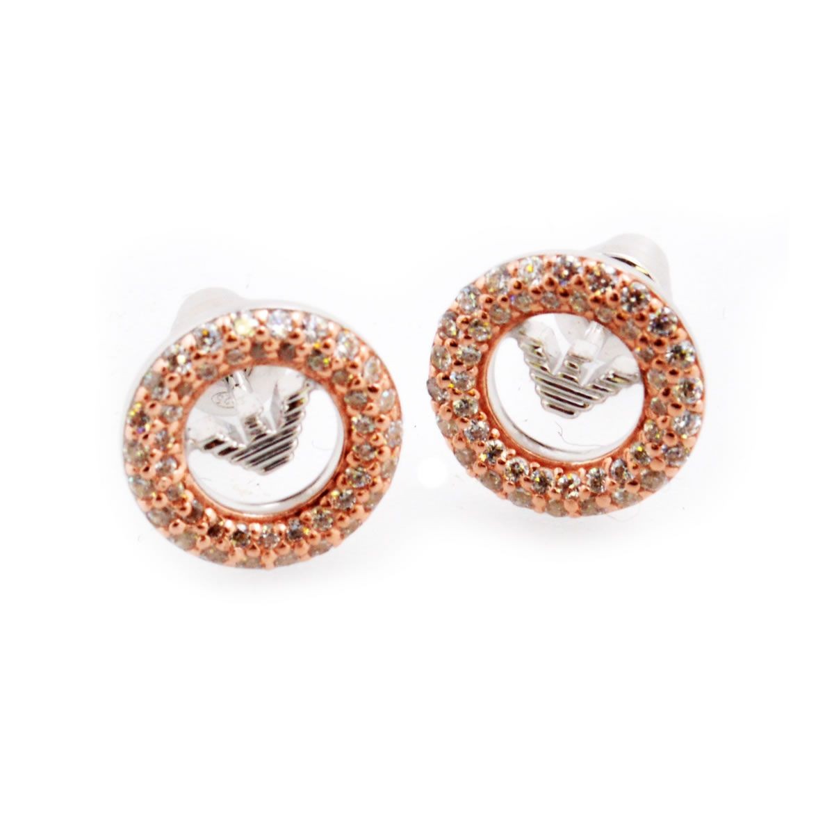 エンポリオアルマーニ EMPORIO ARMANI EG3127221 イーグルロゴ パヴェ サークル スタッド ピアス