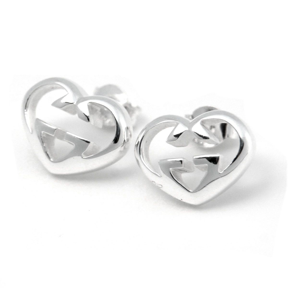 グッチ GUCCI 246573-J8400-8106  LOVE BRITT ハートシェイプ インターロッキングG スタッド ピアス