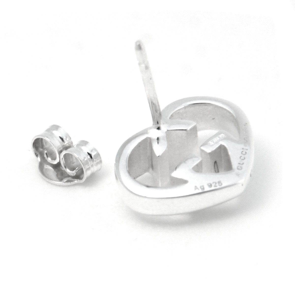 グッチ GUCCI 246573-J8400-8106  LOVE BRITT ハートシェイプ インターロッキングG スタッド ピアス