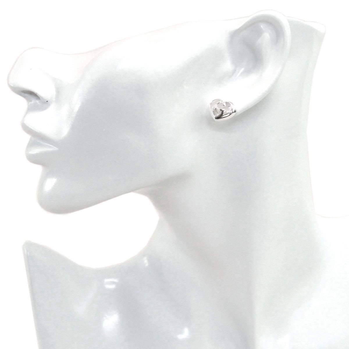 グッチ GUCCI 246573-J8400-8106  LOVE BRITT ハートシェイプ インターロッキングG スタッド ピアス