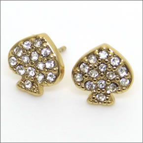 ケイトスペード Signature Spade  Crystal Studs スペード型 クリスタル ピアス WBRU2816