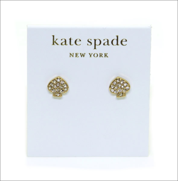 ケイトスペード Signature Spade  Crystal Studs スペード型 クリスタル ピアス WBRU2816