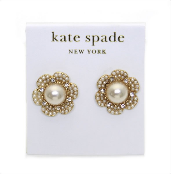 ケイトスペード Park Floral  Studs フラワーモチーフ パール ピアス WBRU6688
