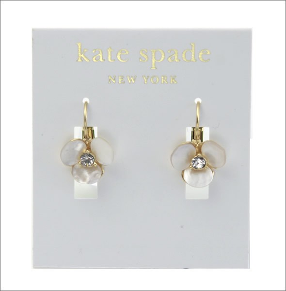 ケイトスペード DISCO PANSY Leverbacks パンジーモチーフ クリスタル・ビジュー レバーバック ピアス WBRU6730-110