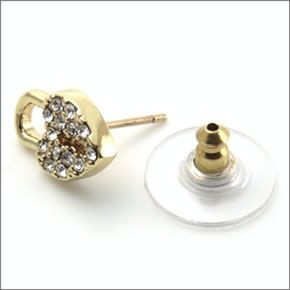 ケイトスペード DEAR VALENTINE Heart And Lock Studs ハート型錠モチーフ パヴェ・クリスタル スタッド ピアス WBRU9269-921