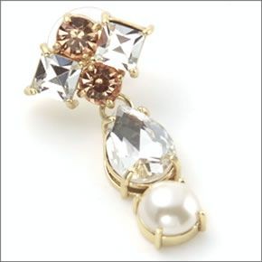 ケイトスペード TWINKLING FETE Statement Earrings パール×スワロフスキー・クリスタル ビジュー ドロップ ピアス WBRU9838-143