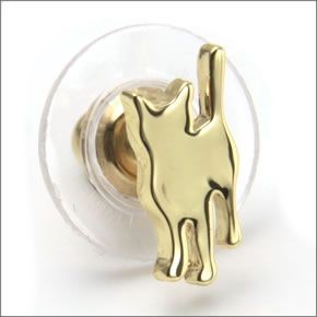 ケイトスペード WBRUA238-711 OUT OF THE BAG cats meow studs キャット 猫シルエット ミャウ ロゴ ピアス