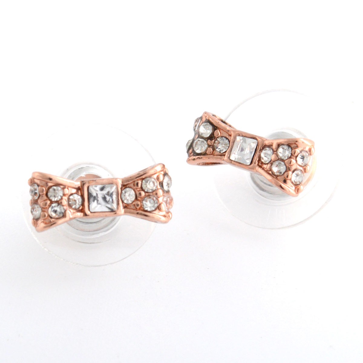 ケイトスペード Kate Spade WBRUB237-704 Clear/Rose Gold リボンモチーフ ピアス