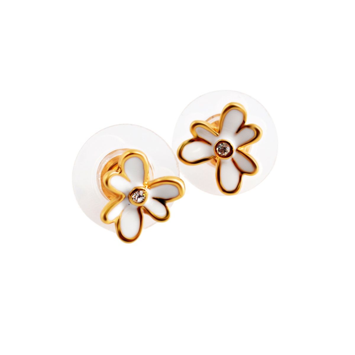 ケイトスペード Kate Spade WBRUB609-100 White ビジュー×パンジー スタッド ミニ ピアス Pansy Blossoms Mini Studs