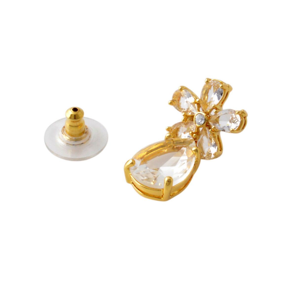 ケイトスペード Kate Spade WBRUD465-921 Clear/Gold MIDNIGHT GARDEN drop earrings フラワーモチーフ クリスタル ドロップ ピアス
