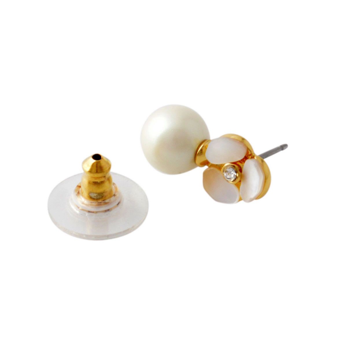 ケイトスペード Kate Spade WBRUD515-143 Cream Multi DISCO PANSY pearl drop studs パンジーモチーフ&パール ドロップ スタッド ピアス
