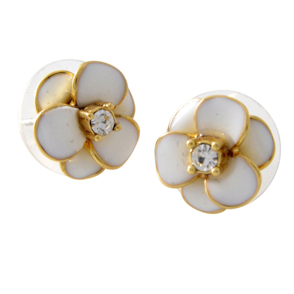 ケイトスペード Kate Spade WBRUE242-100 White フラワーモチーフ スタッド ピアス Shine On Flower Studs