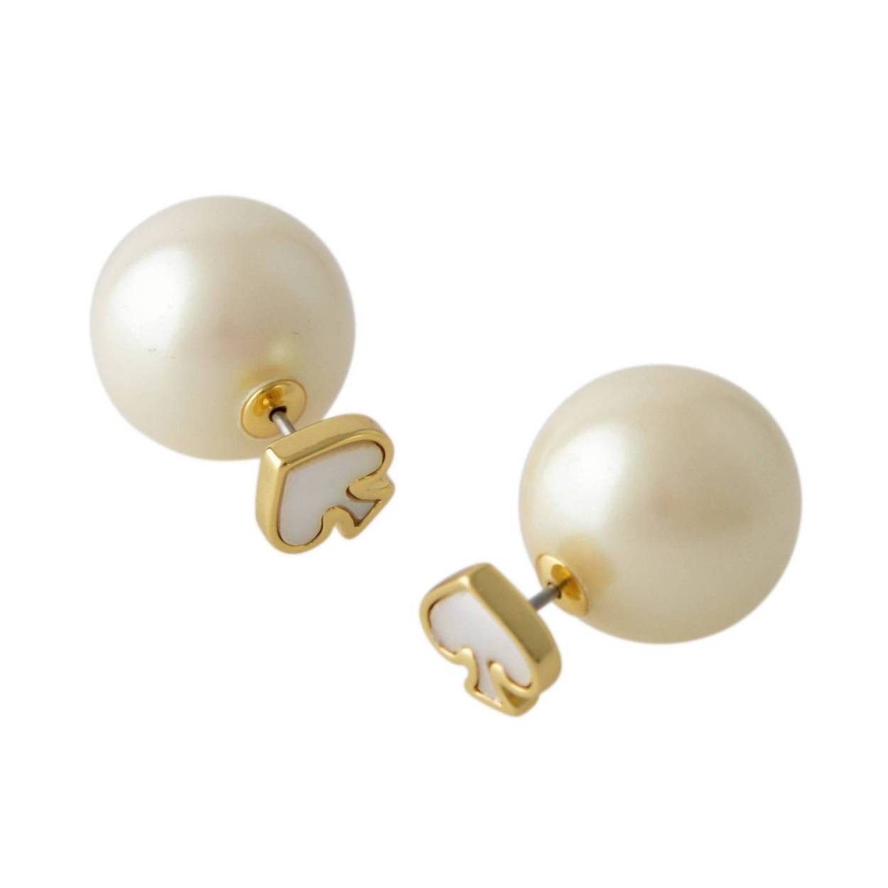 ケイトスペード Kate Spade WBRUD617-143 Cream Multi スペード型 パール リバーシブル 2WAY ピアス Signature Spade Reversible Earrings